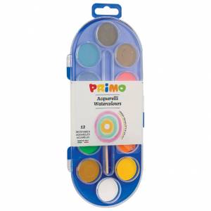 Boja vodena fi 30 mm 12boja+kist Primo 112A12SG blister