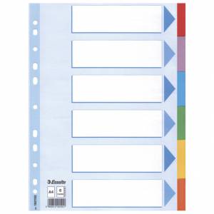 Pregrada kartonska A4 kolor 6listova Esselte 100192
