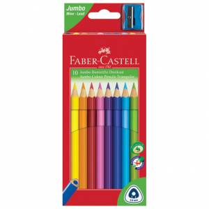 Boje drvene 10boja trokutaste +šiljilo Faber-Castell 116510 blister