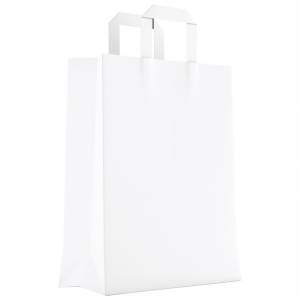 Vrećice ukrasne natron 26x35x12 cm ravna ručka pk50 Duga bijele