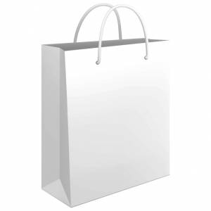 Vrećice ukrasne 34x39x10 cm sjajna plastifikacija Fornax bijele