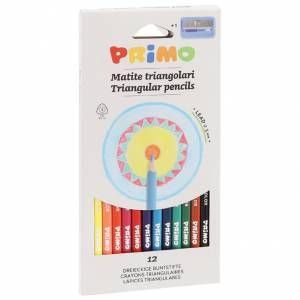 Boje drvene 12boja trokutaste Primo 515TRIS12 blister