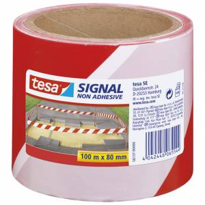 Traka za označavanje 80 mm/100m polietilen Tesa 58137 bijelo-crvena