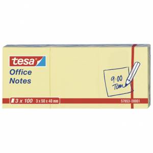 Blok samoljepljiv 40x50 mm 3x100L Office notes Tesa 576530105 žuti