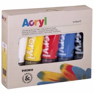 Boja akrilna 75ml pvc tuba 5boja Primo 421TATM5