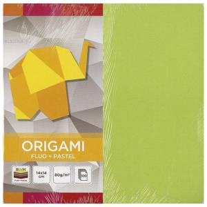 Papir Origami 14x14 cm 80g pk100 fluo+pastel Interdruk