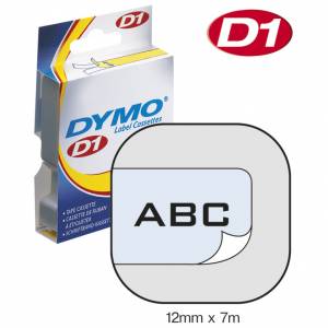 Vrpca D1 12 mmx7m Dymo 45010 crno-prozirna