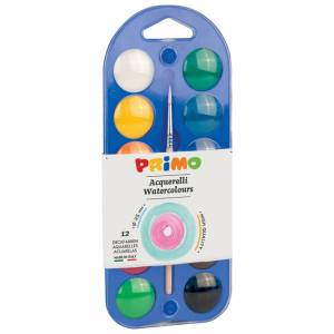 Boja vodena fi 25 mm 12boja+kist Primo 110A12B blister