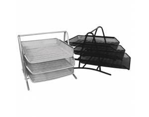 Stalak za spise vodoravni žica 3 ladice LD01-54 Fornax crni