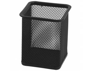 Čaša za olovke metalna žica četvrtasta 8x8x9,8 cm Fornax crna