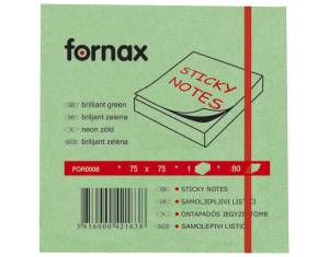 Blok samoljepljiv  75x75 mm  80L Fornax neon-zeleni