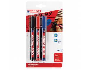 Marker permanentni 1-5 mm klinasti vrh Edding 330/3boje blister