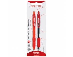 Set olovka kemijska F-070 grip+olovka tehnička T-050 Fornax sortirano blister
