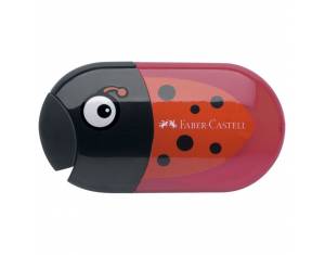 Šiljilo-gumica pvc s pvc kutijom 2rupe Bubamara Faber-Castell 183526 crveno/crno