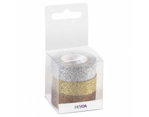 Traka Deco ljepljiva 15 mmx3m glitter pk3 Heyda 20-35843 74 sortirano blister