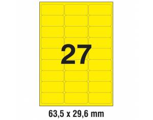 Etikete LK  63,5x29,6 mm pk25L Zweckform L6004-25 neon žute