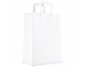 Vrećice ukrasne natron 26x35x12 cm ravna ručka pk50 Duga bijele