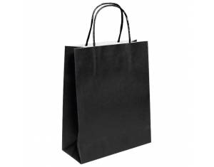 Vrećice ukrasne natron 18x22x8 cm pletena ručka pk50 Duga crne