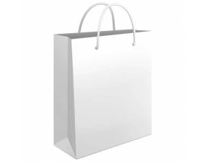 Vrećice ukrasne 34x39x10 cm sjajna plastifikacija Fornax bijele