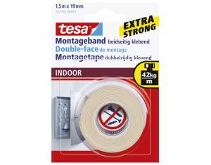 Traka ljepljiva obostrana 19 mm/1,5m spužvasta Indoor Tesa 55740-3 blister