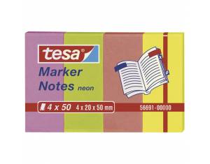 Zastavica 20x50 mm 4bojex50L papir Marker notes Tesa 56691 neon mix