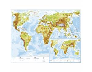 Karta svijeta 56x49cm plastificirana obostrana Trsat