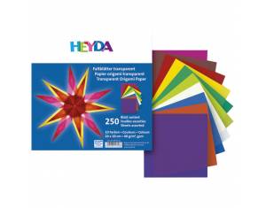 Papir Origami 20x20cm 40g pk250 Heyda 20-48755 21 prozirni sortirano