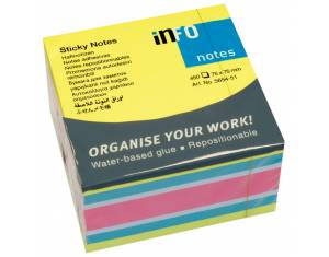 Blok samoljepljiv kocka 75x75 mm 450L Brilliant Global Notes 5654-51 sortirano