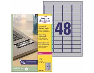 Etikete Laser  45,7x21,2 mm polyester pk20L Zweckform L6009-20 srebrne
