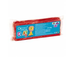 Plastelin 550g + plastični nožić Connect crveni