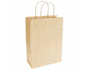 Vrećice ukrasne natron 32x41x12 cm pletene ručke pk50 Duga smeđe