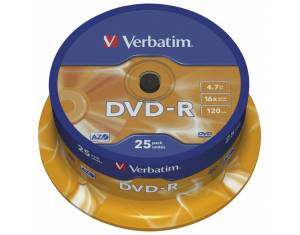 DVD-R 4,7/120 16x spindl Mat Silver pk25 Verbatim 43522