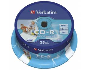 CD-R 700/80 52x spindl AZO printable pk25 Verbatim 43439