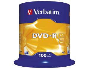 DVD-R 4,7/120 16x spindl Mat Silver pk100 Verbatim 43549