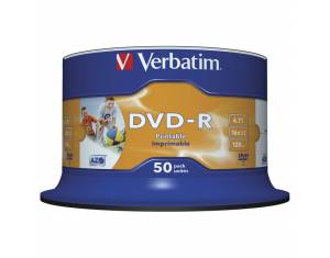 DVD-R 4,7/120 16x spindl printable pk50 Verbatim 43533