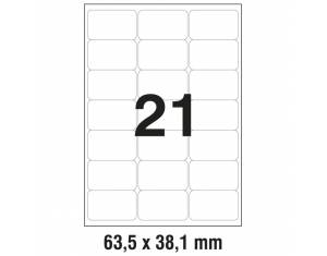 Etikete LK  63,5x38,1 mm polyester pk25L Zweckform L7560-25 prozirne