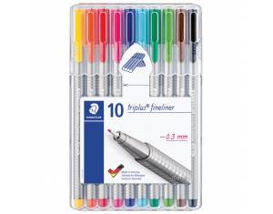 Flomaster fineliner 0,3 mm Triplus Staedtler 334 SB10 blister