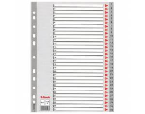 Pregrada plastična A4 brojevi 1-31 Esselte 100108 siva