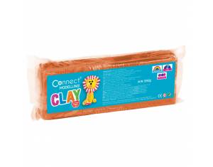 Plastelin 550g + plastični nožić Connect smeđi