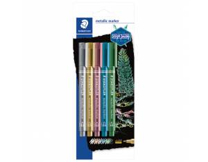 Marker nepermanentni 1-2 mm pk5 Metallic Design Journey Staedtler 8323-S BK5 sortirano blister