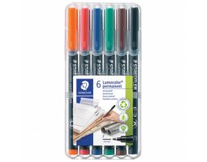 Marker permanentni 0,6 mm pk6 reciklirani Lumocolor Staedtler 318 WP6