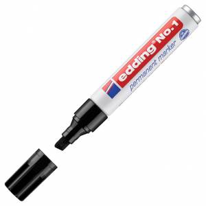 Marker permanentni 1-5 mm klinasti vrh Edding No.1 crni