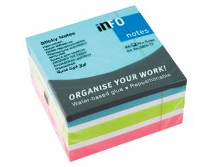 Blok samoljepljiv kocka 75x75 mm 400L Global Notes 5654-73 sortirano