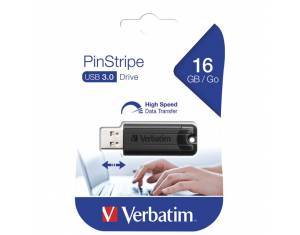 Memorija USB 16GB 3.0 PinStripe Verbatim 49316 crna blister