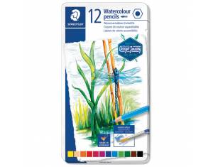 Boje drvene-vodene  12boja metalna kutija Aquarell Design Journey Staedtler 14610C M12