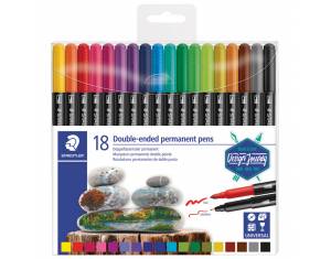 Marker permanentni obostrani 18boja Design Journey Staedtler 3187 TB18 blister