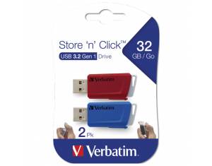 Memorija USB 2x32GB 3.0 Store'n'Click Verbatim 49308 sortirano blister