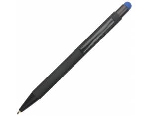 Olovka kemijska metalna gumirana+touch pen YFA2665B Oslo crno/plava