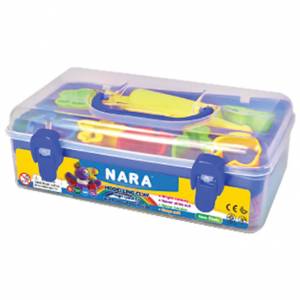 Plastelin 7boja u kutiji + 7 kalupa + valjak (550g) Nara PX-550-7+7SM/R