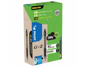 Set roler gel grip 0,7mm G2 pk12 Pilot + refili (6+6 gratis) crni